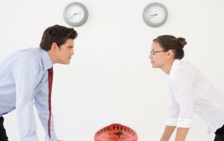 people fighting over football