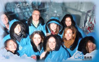 team in Ice Bar